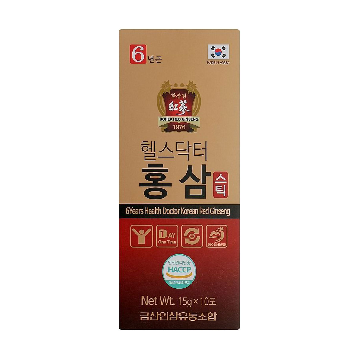 Корейський червоний женьшень Health Doctor 6 Years Health Doctor Korean Red Ginseng у стіках, 10*15 г