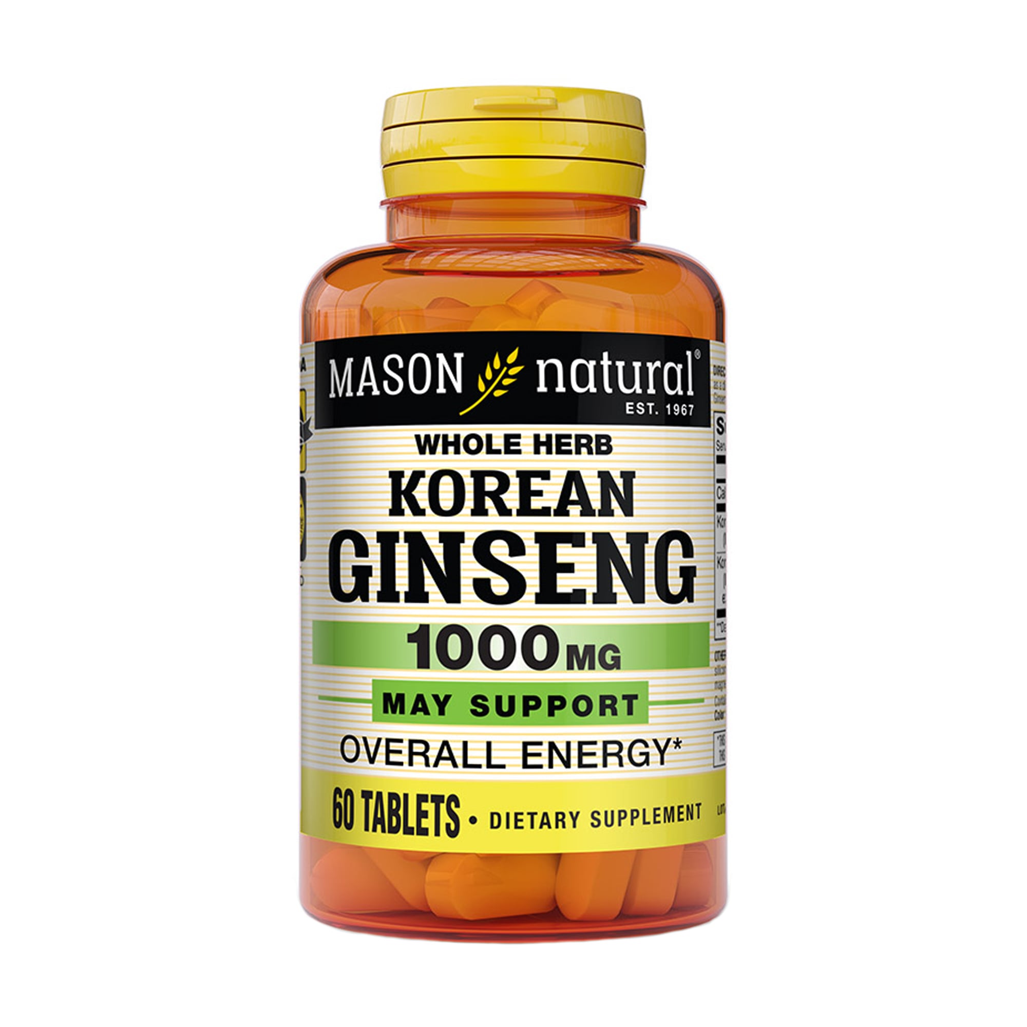 Корейський женьшень Mason Natural Korean Ginseng 1000 мг, 60 таблеток